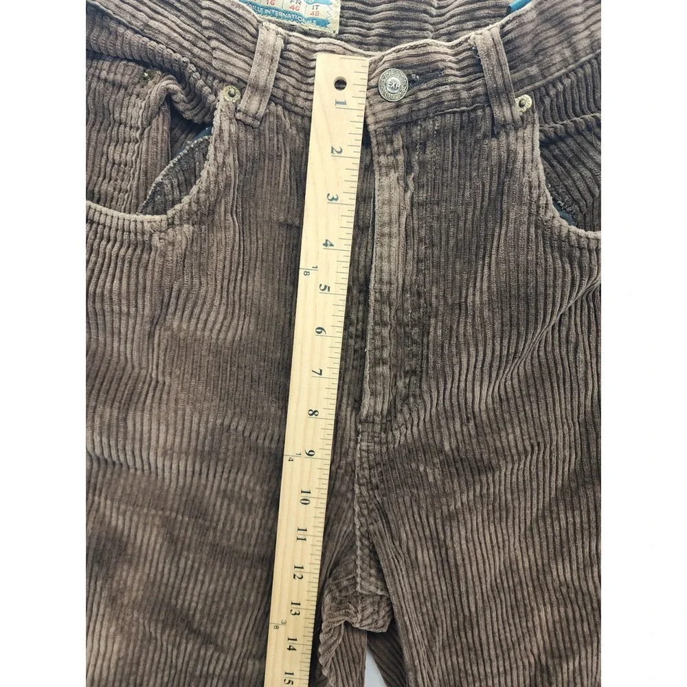 Vintage Express Brown Corduroy High Rise Tapered Leg Pant 13/14 R Dark Academia